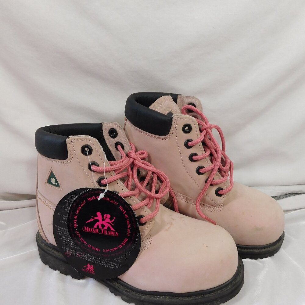 Ladies Moxie Trade Safety Toed Boots - Pink in Color